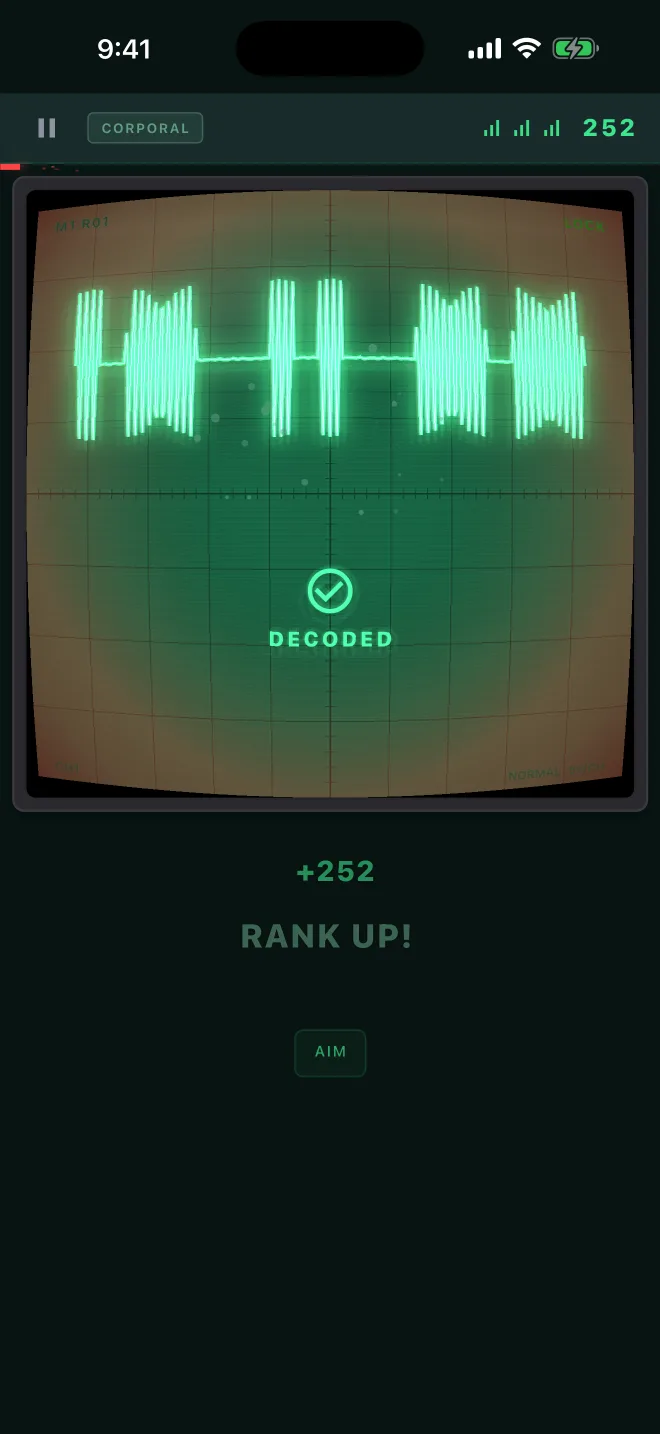 Signal Intercept: decode a message from the scope
