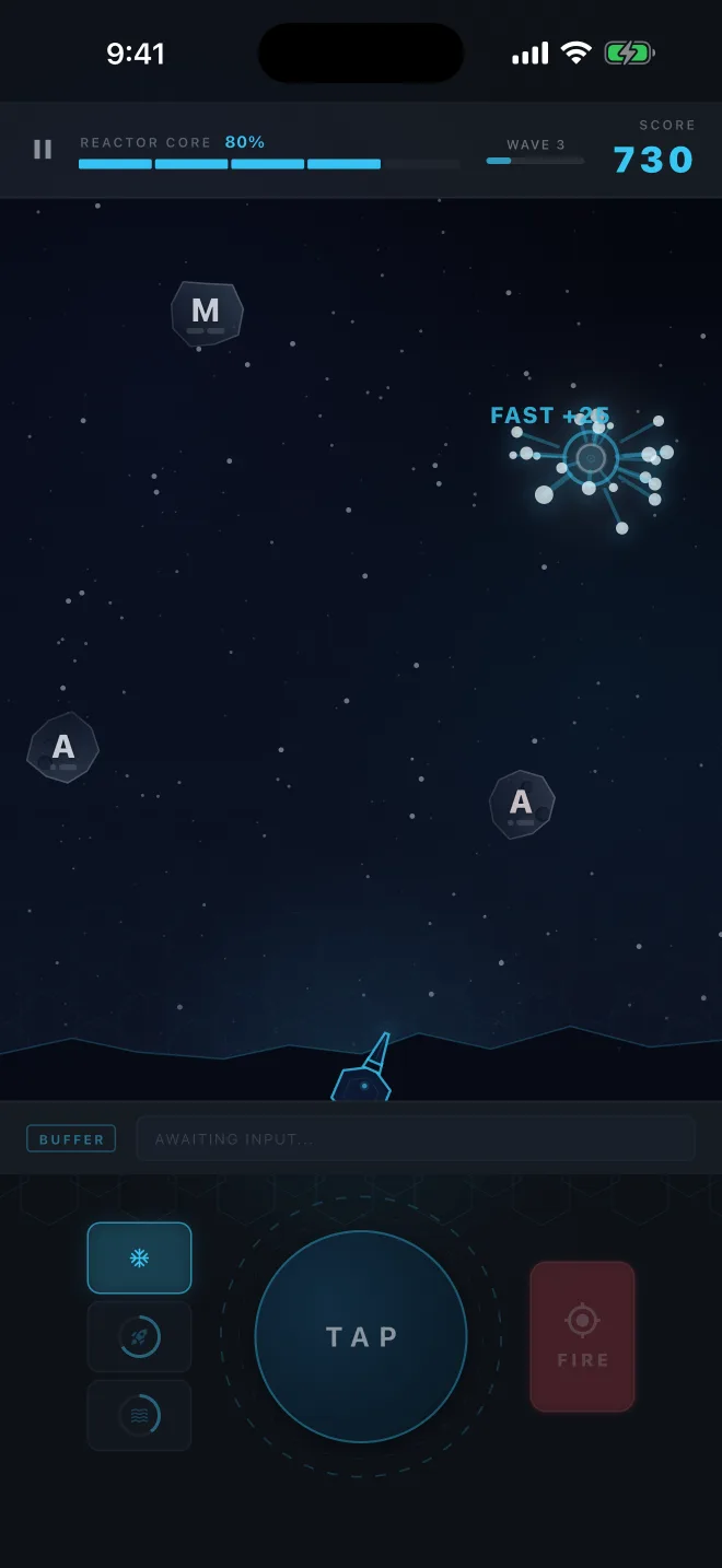 Morse Turret: tap a letter’s code to shoot it down