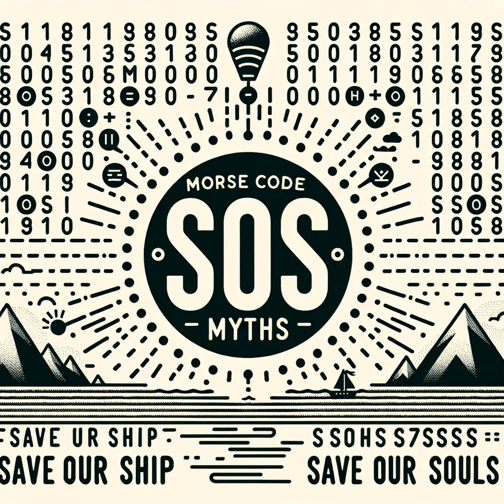 Morse code SOS signal with surrounding myths