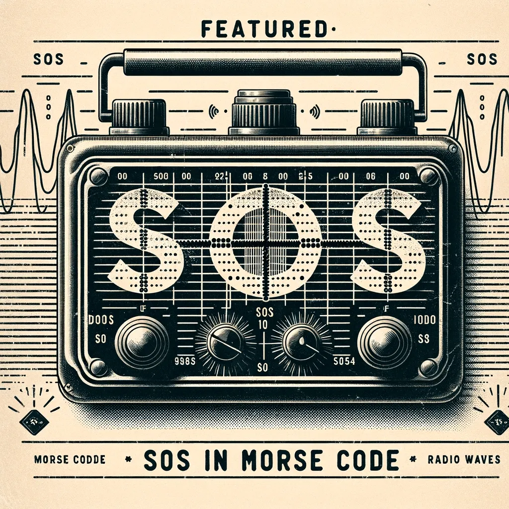 Morse code transmitter with SOS signal and radio waves