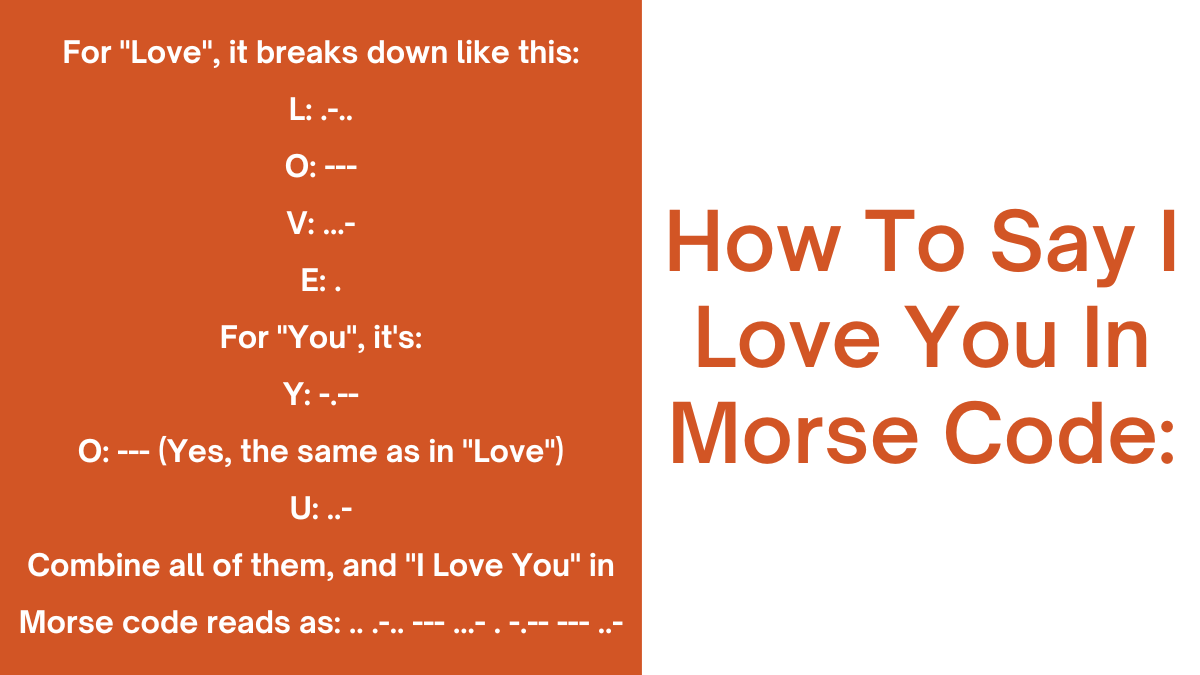 key points image explaining how to write i love you in morse code