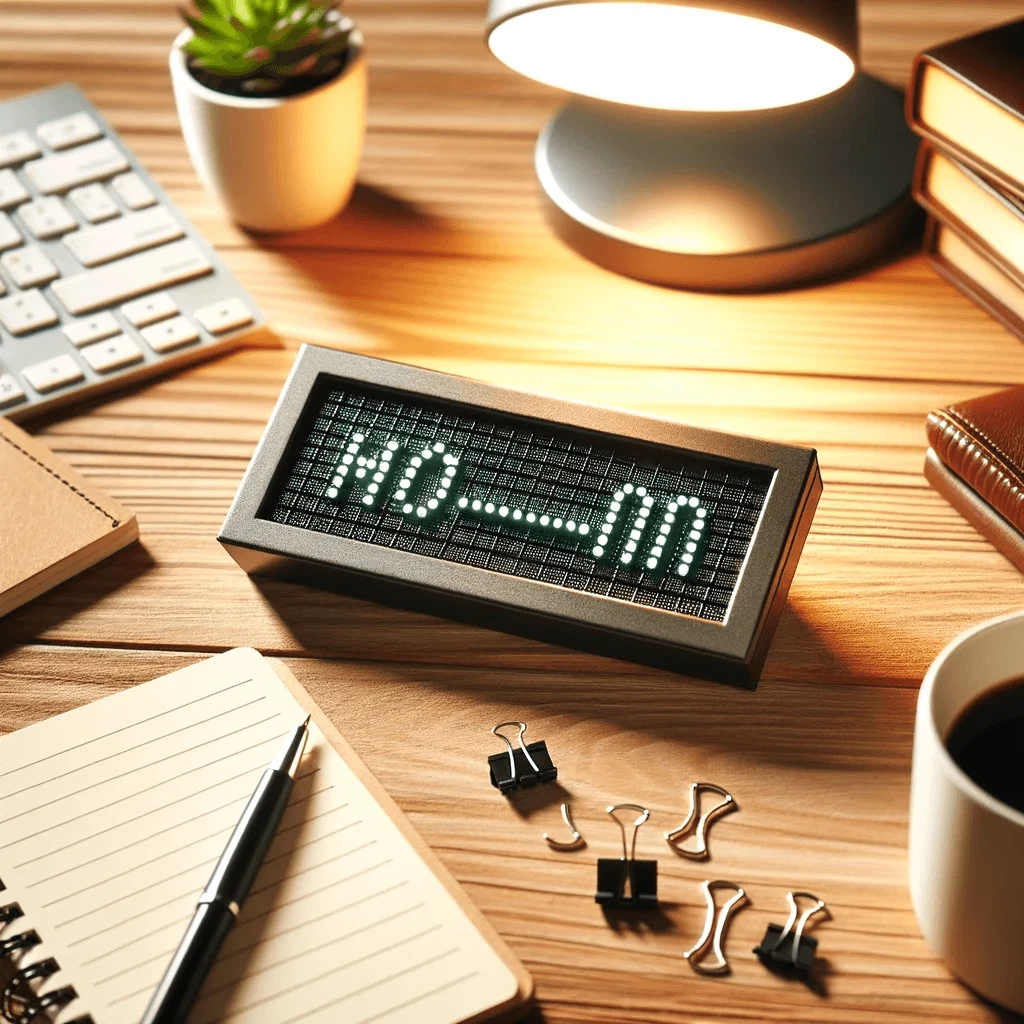 Morse code for 'Mom' with learning tools on a desk